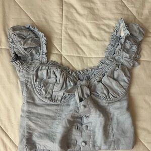 princess polly baby blue going out top